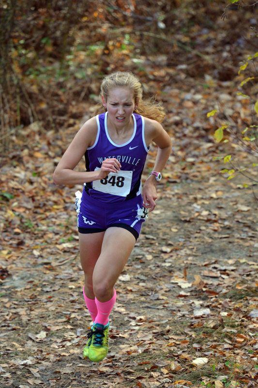 Waterville’s Lauren Brown took first place in the girls race. (Photo by Ron Hawkes)