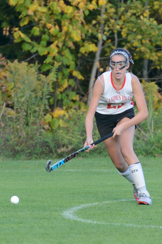 Camden Hills Fiona Zizza chases down a loose ball. (Photo by Ron Hawkes)