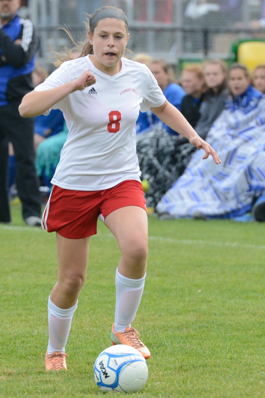 Camden’s Emily Blackwell attacks the goal. (Photo by Ron Hawkes)