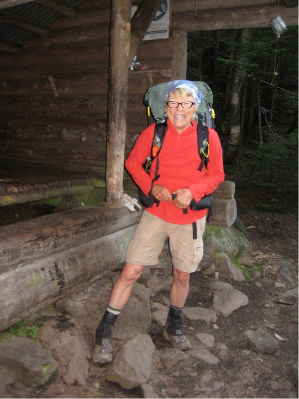 Geraldine Largay, missing since July 22, 2013, while hiking the Appalachian Trail in Maine. This is the last known photo of Geraldine Largay taken at Poplar Lean-to July 22, 2013. (Photo courtesy Maine Warden Service)
Map showing Appalachian Trail highlighting Poplar Ridge Lean-to, Spaulding Lean-to and what we believe is Geraldine’s final location discovered October 14, 2015. 3) Scene 1 photo taken October 15 showing line search. 4) Maine Warden Service search resource efforts.