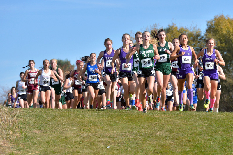 And the girls North Class B Cross Country race was on. Athletes from 16 different schools competed for the regional championship and the chance to go on to compete in the state championship meet Saturday, Oct. 31. (Photo by Ron Hawkes)