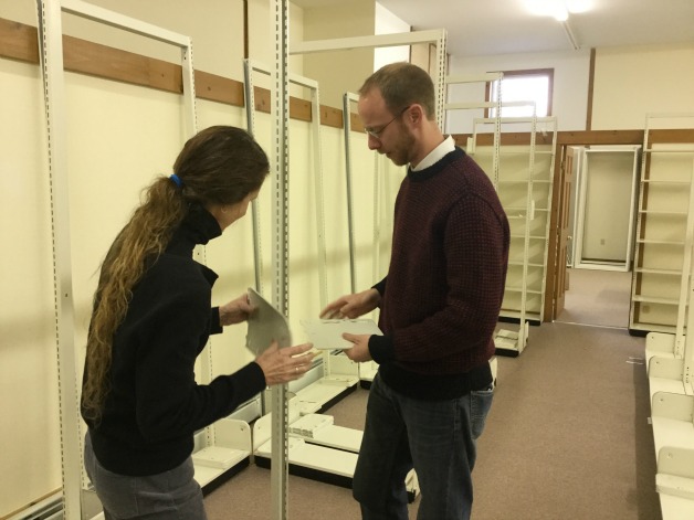 Kim Slocomb and Ben Odgren working in the new location. (Photo Courtesy of Amy Filley)