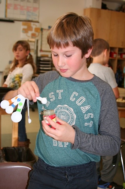 Fourth-grade cooking with Blane Poland. (Courtesy Carla Myrick)