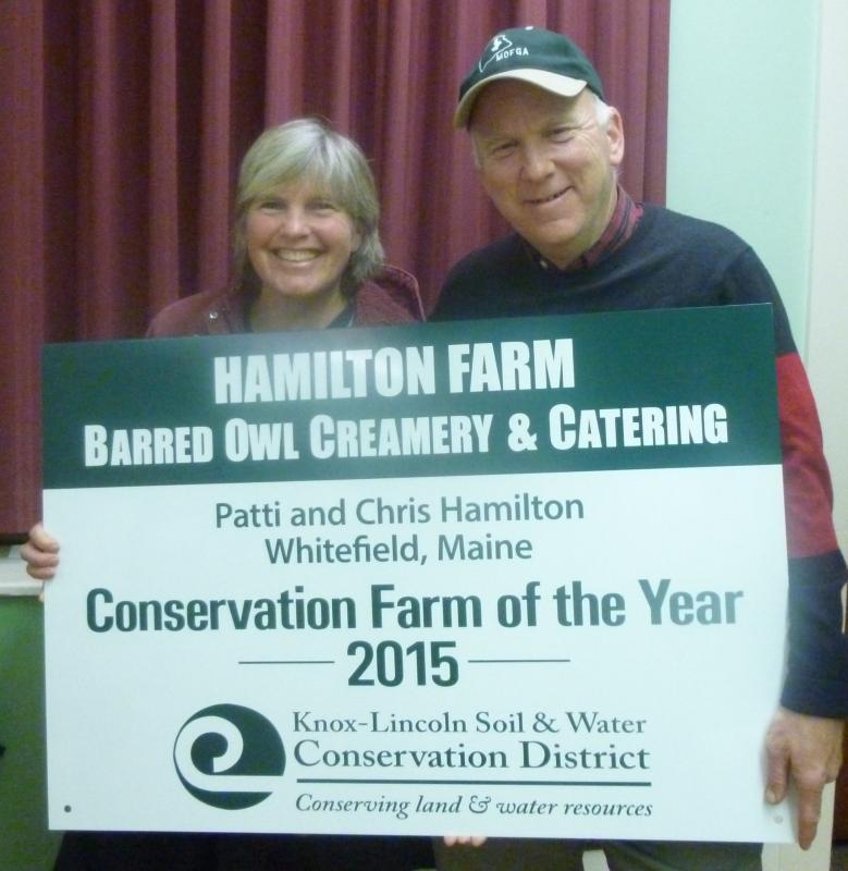 Patti and Chris Hamilton, Conservation Farm of 2015. (Photo Courtesy of Knox & Lincoln Soil & Water District)