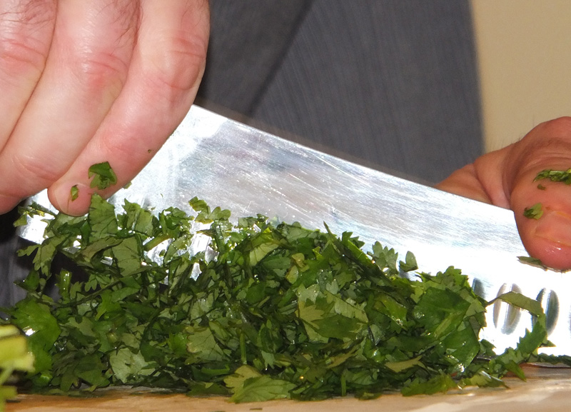 The art of chopping parsley.