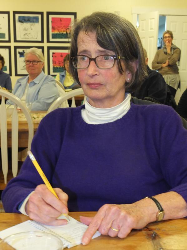 Susie Kane took detailed notes on preparing the dishes.
