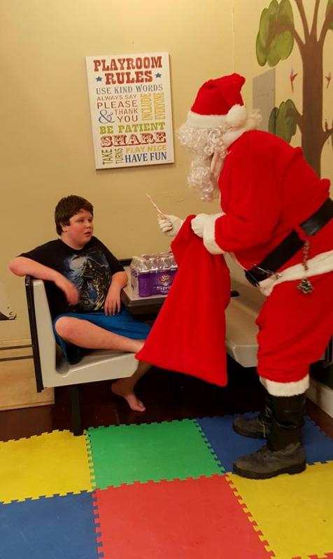 Austin Richardson finds out what’s in Santa’s bag.
