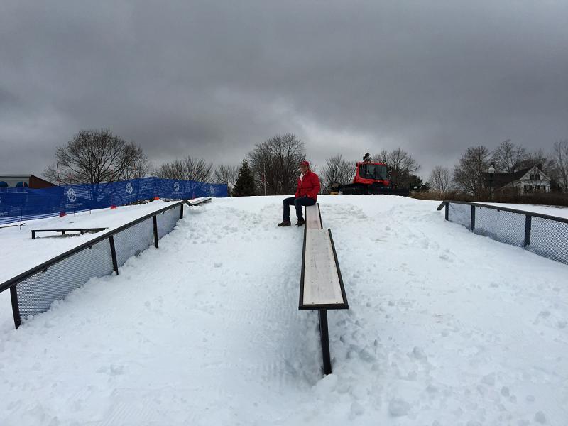 CamJam happens in Harbor Park all weekend, with dozens of skiers and snowboarders expected to demo their skills and tricks. (Photo by Holly S. Edwards)