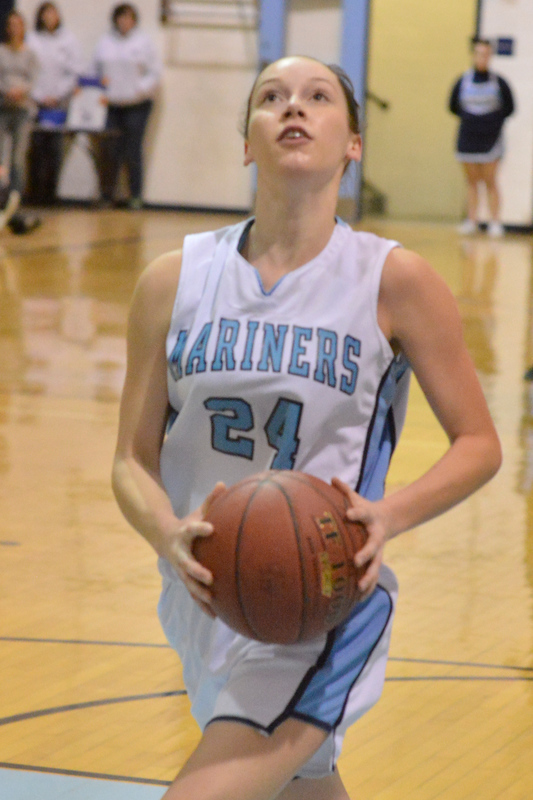 Oceanside’s Makenna Brooks goes in for the layup. (Photo by Ron Hawkes)