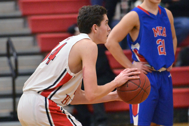 Camden’s Morgan Ford takes a foul shot late in the first half. (Photo by Ron Hawkes)