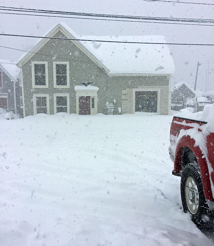 Vinalhaven EMA Director Marc Candage is reporting 15 inches of snow as of 10 a.m. (Courtesy Knox County EMA/Ray Sisk)