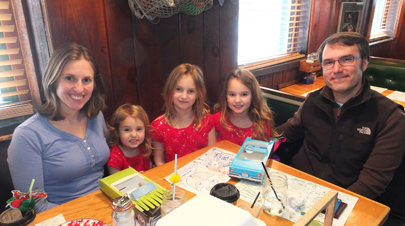 Kaelen and Jeff Langfair with their daughters enjoy their last lch at Cappy’s. “The girls have been coming here since they were little kids, so yea, I’m a little bummed,” said Jeff.