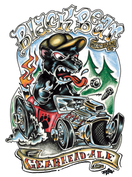 Isaac Wright designed the beer labels for Black Bear Brewery in Orono. Pictured here is the label for their Gearhead Ale. (Photo courtesy Black Bear Brewery)