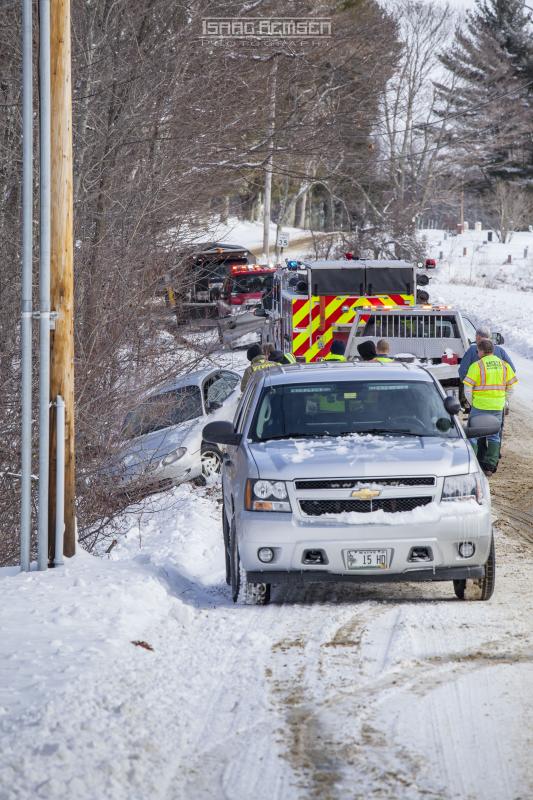 The accident scene on Park Street Tuesday morning. (Photo courtesy Isaac Remsen)