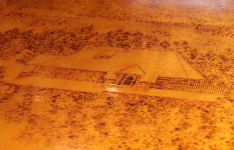 An etching in the bar