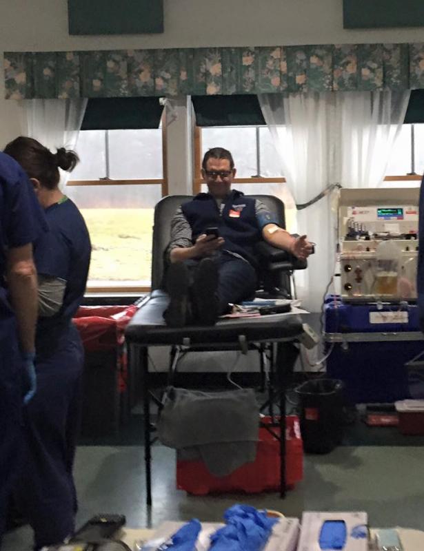 Piet Lammert was first to give blood in Rockport.