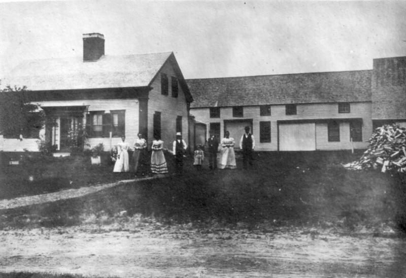 The Miller family with Cammet relatives standing in front of Twin Elms, their farm at 2498 Belfast Road in 1898.
Photo courtesy of Lincolnville Historical Society
2498 belfast road