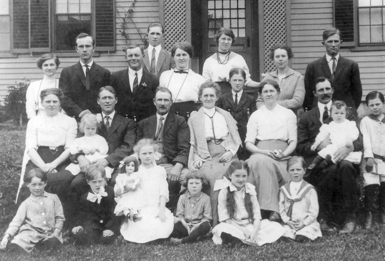 The bride and bridegroom, Jennie Hardy and Russ Carver, are the two on the far left in the third row.