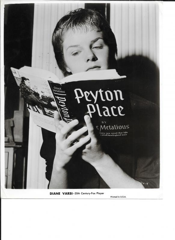 Diane Varsi (who played Allison) "reading" ‘Peyton Place.’ (Courtesy Willard Carroll)