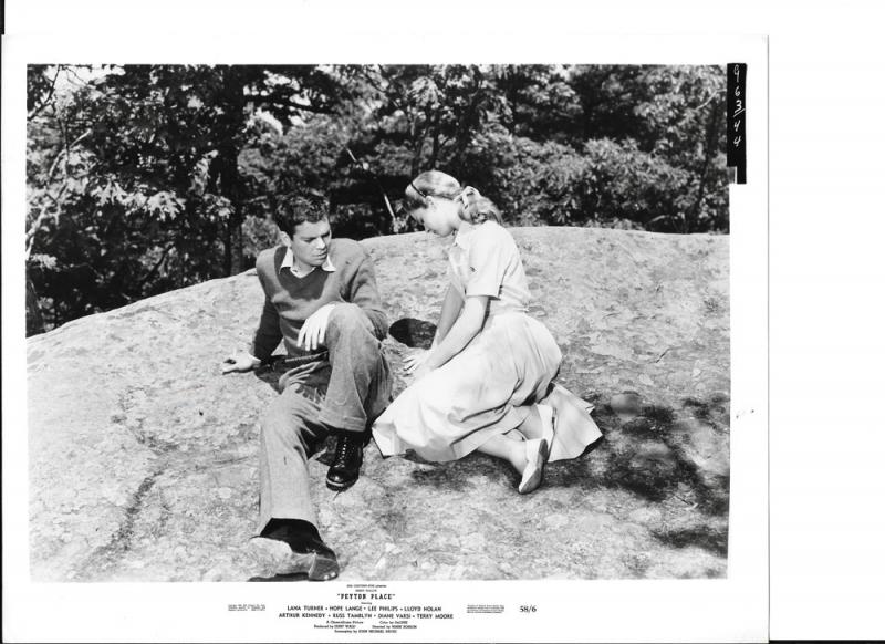 Diane Varsi and Russ Tamblyn on "the rock" on Mt. Battie. (Courtesy Willard Carroll)