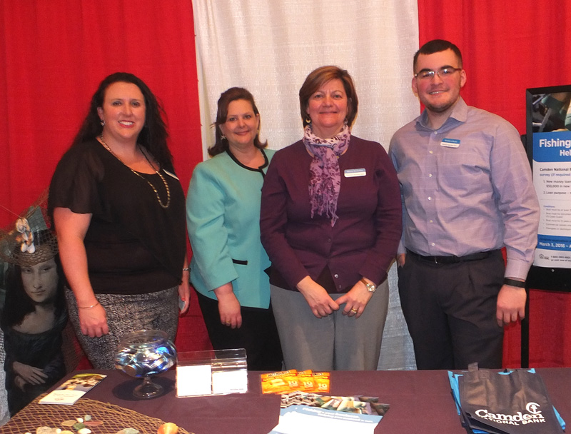 Camden National Bank employees Amanda Lock, Carissa Christe, Sherry Rochefort and Matthew Burns.
