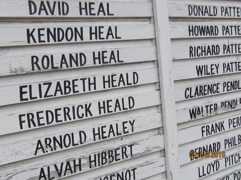 Lincolnville names fill the World War II Honor Roll.
Photo by Diane O’Brien honor roll