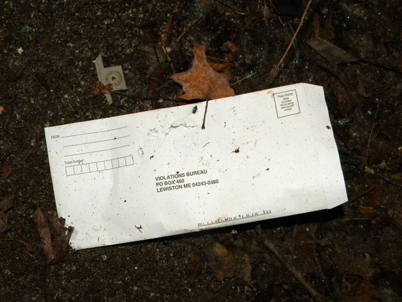 Some of the debris found at the scene of the accident was this summons, which had been issued to Caleb Byrus earlier in the evening, according to the accident investigation. (Courtesy Knox County Sheriff’s Office)