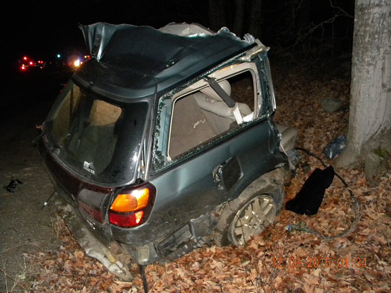 Emily Vitale, 17, of Warren, who was seated in the back of Bryas' 2001 Subaru Legacy, which struck a tree at high speed and was separated from the front half of the car and slid down the road, sustained serious injuries in the crash that killed her friend and the boy who was driving the car. (Courtesy Knox County Sheriff’s Office)