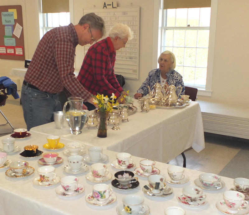 Silver tea service, elegant tea cups and a small buffet were the order of the day.