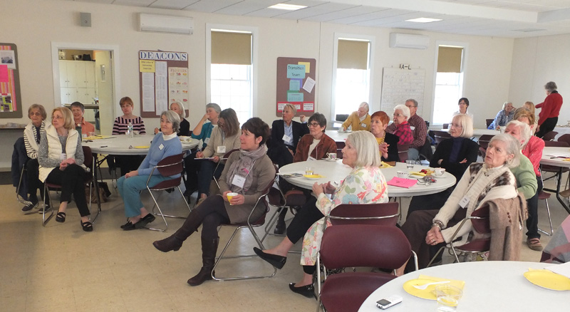 Members of the Camden Garden Club listen.