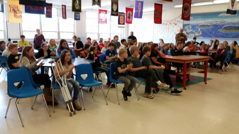 The fifth-graders assembled for the awards program.