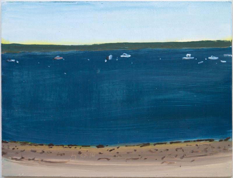 Alex Katz, Untitled Beach Scene, 2014, oil on board, 9 x 12"