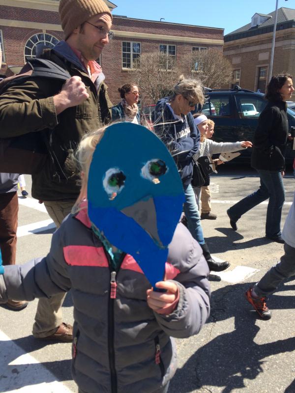 Student Meara McManus with her animal mask