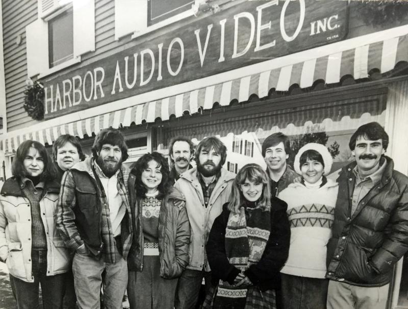 Caroline and Wayne Morong have made the decision this week to close Harbor Audio Video, the movie and music sales and rental business they have owned and operated for 33 years. This photo, with the Morongs on the far right, shows the original staff when the business opened in downtown Camden on Main Street. Can you identify them all?
