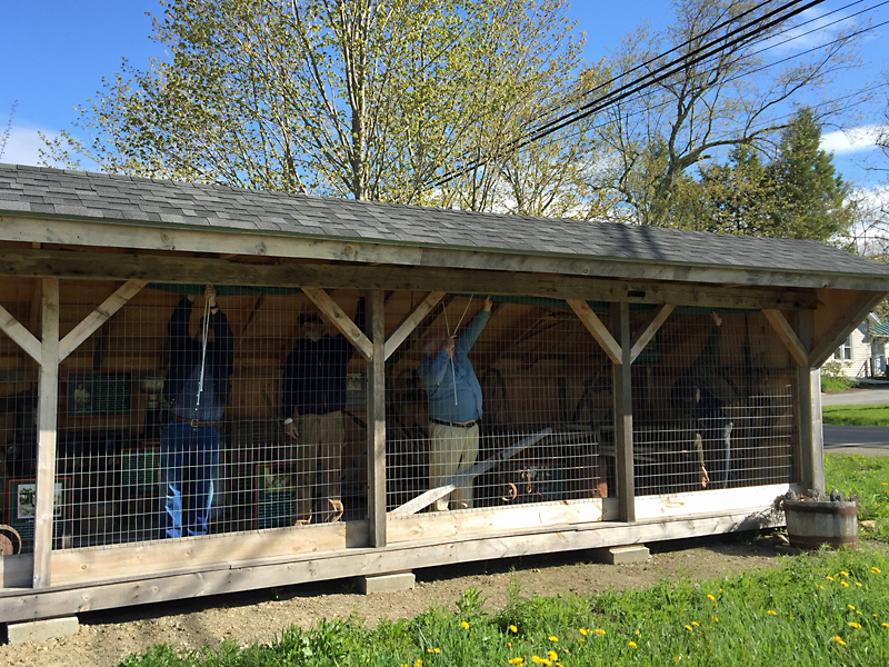 The plastic covers are lifted up on Lincolnville’s open-air museum. (Photo by Holly S. Edwards)