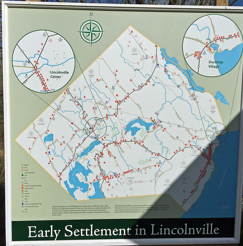 The map of old homes in Lincolnville. (Photo by Holly S. Edwards)