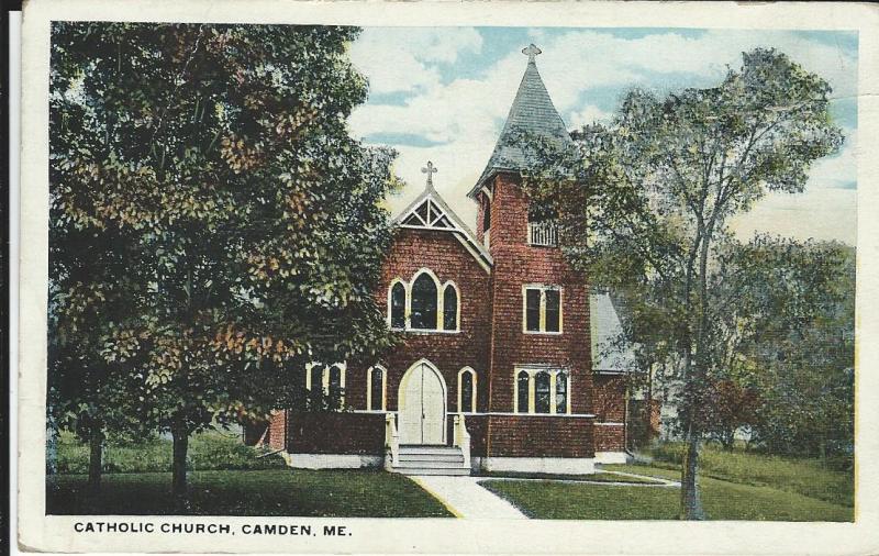 Maine ME6. Details about   Postcard Catholic Church Camden 