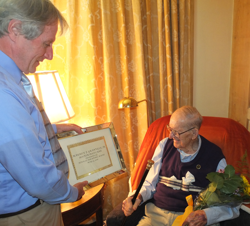 Rockport town manager, Rick Bates with Maurice Granville.