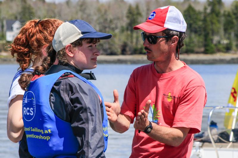 Rockland Coach Patrick DiLilla with Rockland Community High School sailor Hannah Chase. (Photo Courtesy of David Lyman)