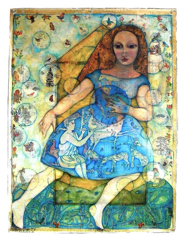 Mj Viano Crowe, ‘Intutions of Spirit,’ painting, drawing, collage, 49x36.