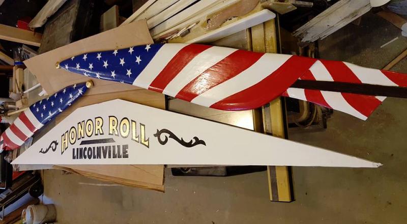 The flags and top with their new paint job.
Photo by Corey Dennison memorial