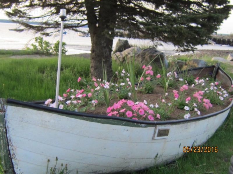 The Robie Ames boat at Lincolnville Beach. Come look at in in a month and those petunias will be overflowing, just like Burt Dow’s dory.
Photo by Diane O’Brien robie boat