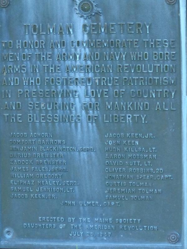 Plaque honoring 21 Revolutionary War soldiers. (Photo by Sarah Thompson)