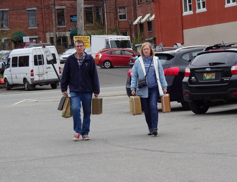 The Furrier’s carrying the first of their typewriters to the event. (photo by Erica Thoms)