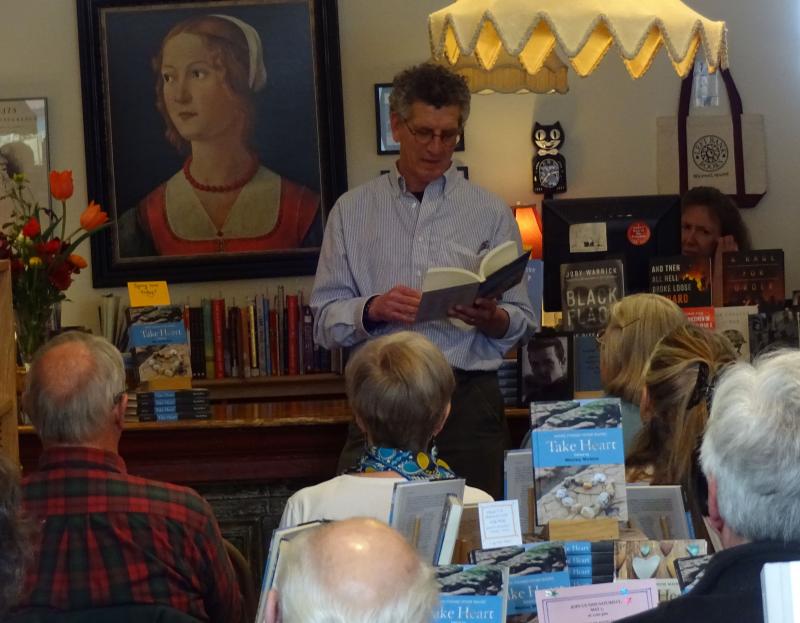 Maine Poet Laureate Stuart Kestenbaum reads from his newly released anthology at Left Bank Books. (photo by Erica Thoms)