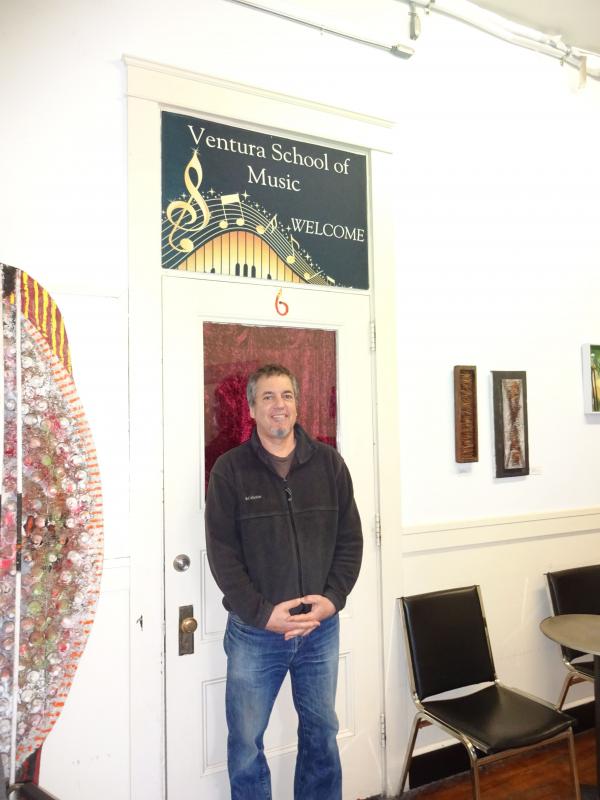 Tom Ventura, of Ventura School of Music, located in Waterfall Arts. (photo by Erica Thoms)