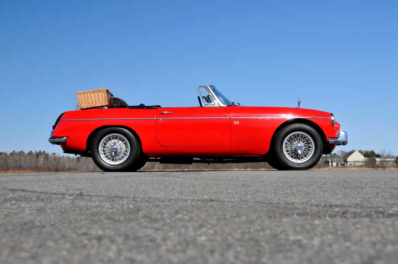 Images depict the 1966 MGB that is the raffle prize. (Photo Courtesy of the Owls Head Transportation Museum)