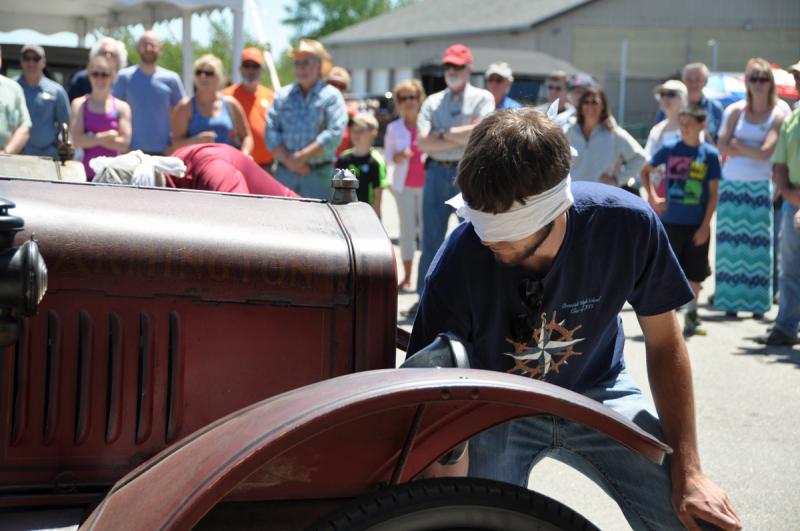 A blindfolded Model T cranking competition will be included in the 2016 All-American Auto Meet.