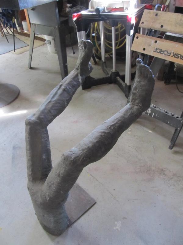The legs are made of cast bronze. “A friend of mine always had a goofy dive with a big splash and we spent a lot of time at the quarry so it was just an image that stuck with me.”