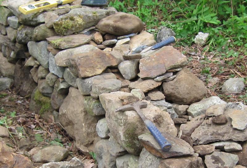The tools are simple, a rock hammer, shovel, wheel barrow, and of course, cell phone.
Photo by Diane O’Brien tools